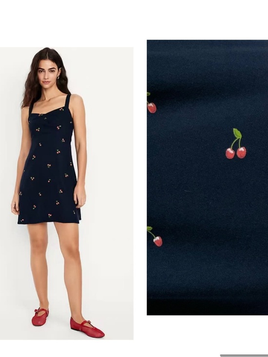 Old Navy Dresses & Skirts - Old Navy Fit & Flare Crepe Mini Dress Blue Cherry Small